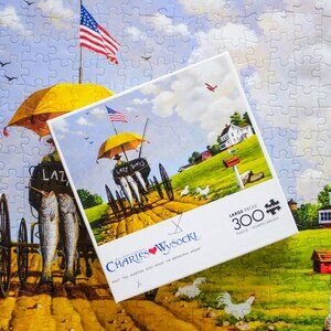 (300) Piece Puzzle with Artwork by Charles Wysocki "Wait Til Martha Sees..."